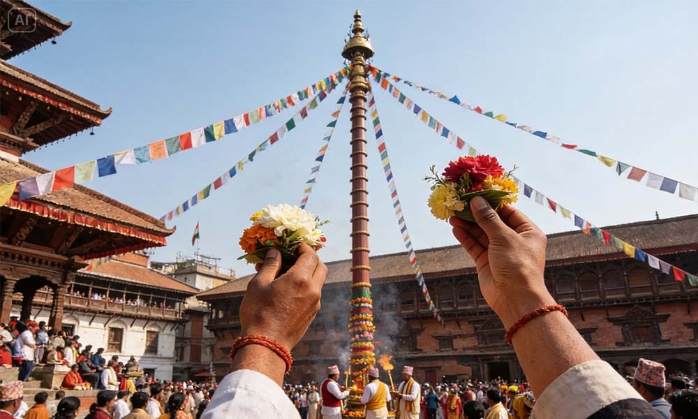 हनुमानढोका दरबार क्षेत्रमा सांस्कृतिक तथा धार्मिक पर्व इन्द्रजात्रा सुरु