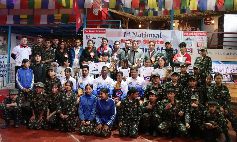 नेपालमै पहिलोपटक खुल्ला राष्ट्रिय ईनलाइन स्केट मिनी म्याराथन सम्पन्न
